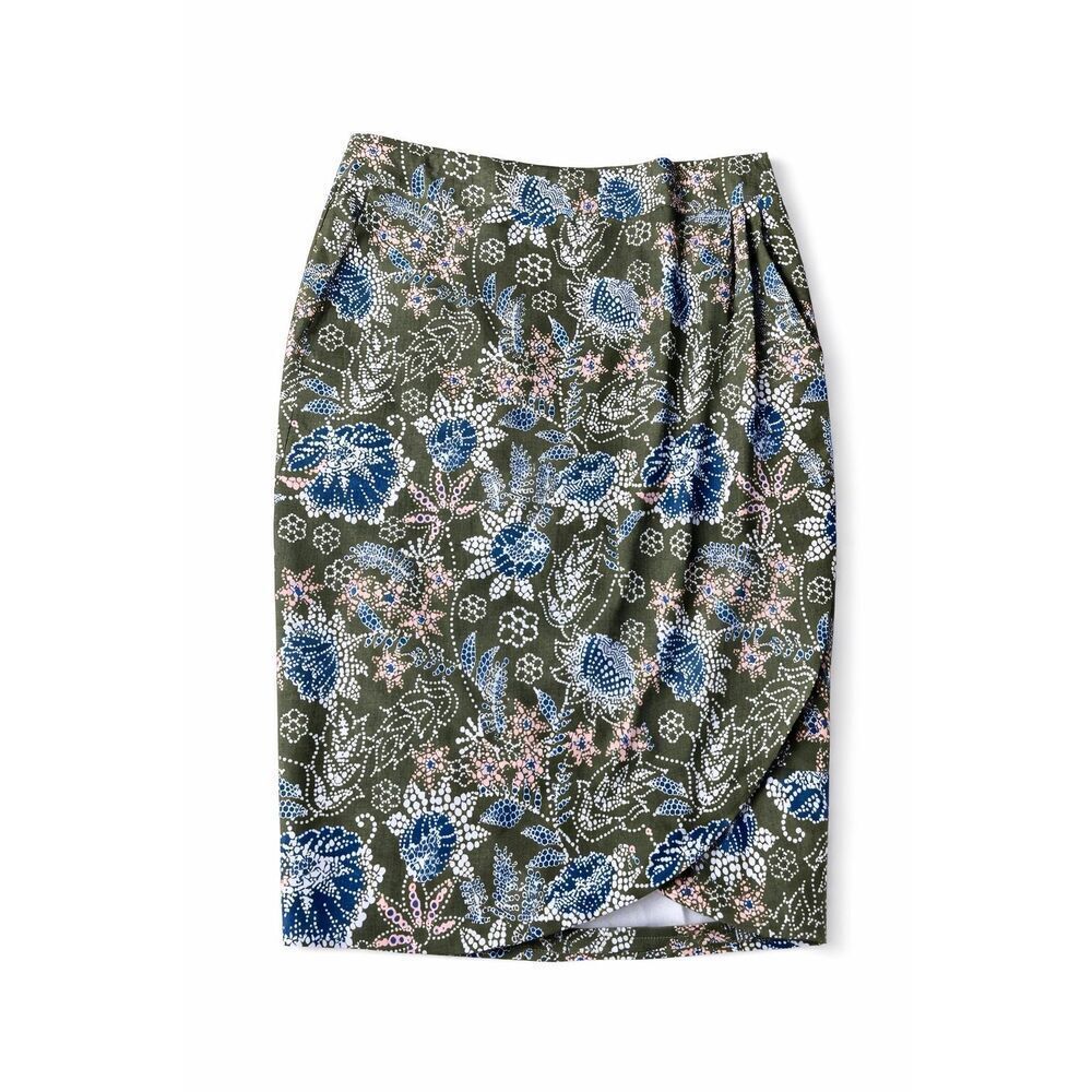 Ripskirt Wrap Skirt Hawaii Resort Beach Floral Green Medium